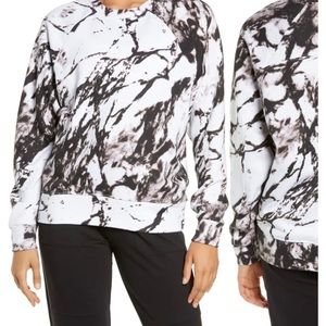 Zelle Blue Marble Crew Neck Sweatshirt